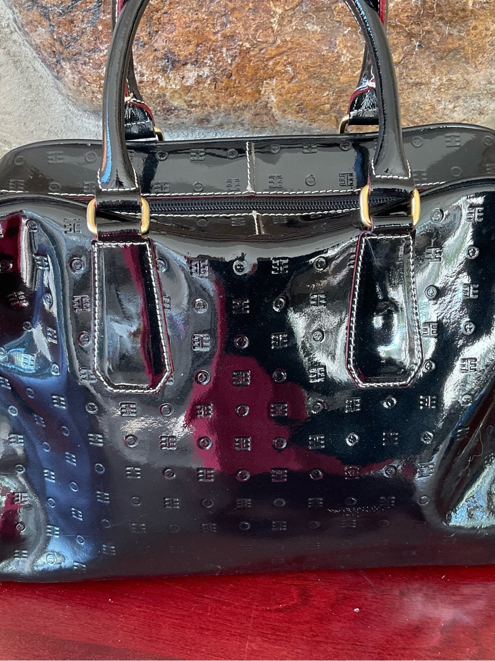 Black Patent ARCADIA Leather Women's handbag
